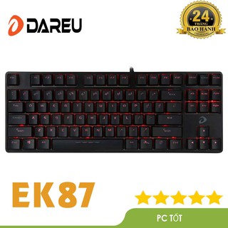 Bàn phím cơ Gaming DAREU DK87/EK87-Black (RED Led, Brown,Blue, Red switch)