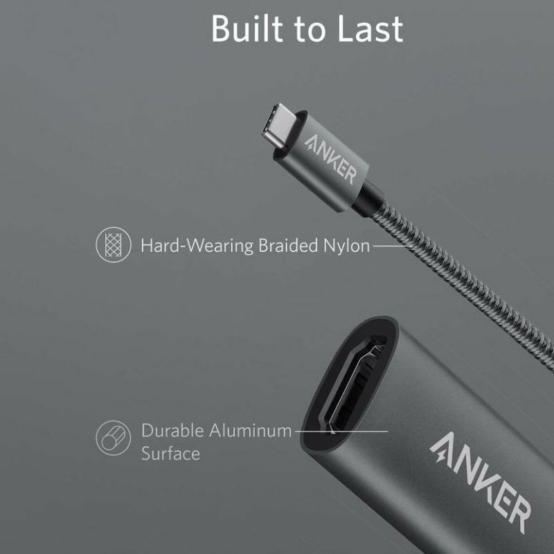 Dây cáp chuyển đổi Anker A8312 USB Type C to sang HDMI 4K 60Hz cho Samsung Dex Laptop Macbook Vention Tuấn Hà Store