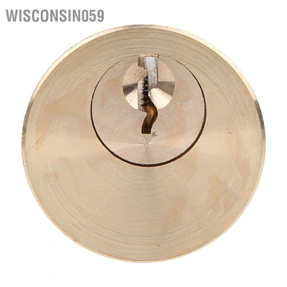 Wisconsin059 Copper Security Lock Round Anti-Theft Interior Door Mechanical Cylinder for Iron Wooden Safety Doors with 3 Keys