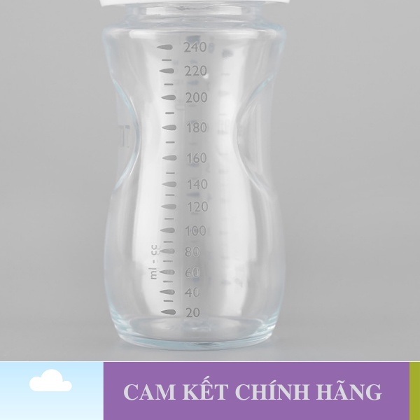 Bình sữa Philips Avent thủy tinh 240ml Natural Cổ Rộng Chống Đầy Hơi Chống Sặc - 1 Đổi 1 Nếu Lỗi NSX