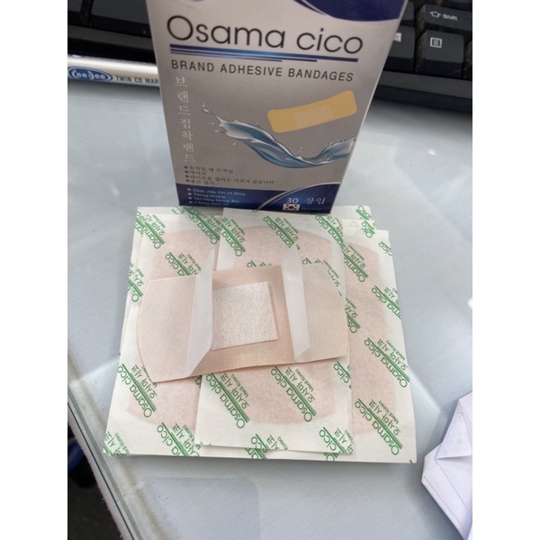 Băng cá nhân loại miếng to, Urgo to, kích thước 2x2cm, combo 10 miếng dán