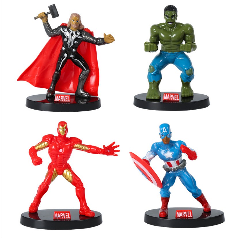 Bộ 4 siêu anh hùng trang trí bánh sinh nhật, bộ 4 siêu nhân