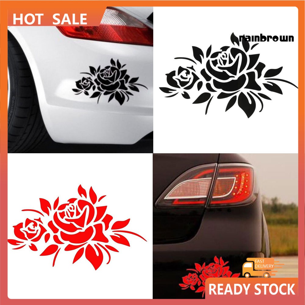 Miếng Dán Phản Quang Họa Tiết Hoa Hồng Trang Trí Xe Hơi