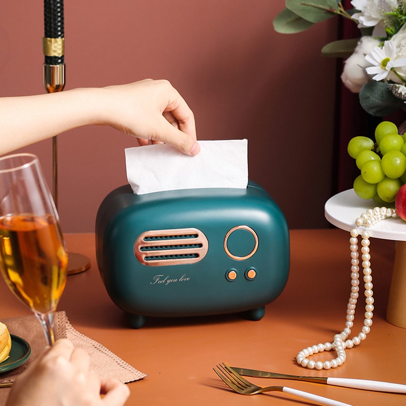 Hộp Đựng Khăn Giấy Hình Radio Cổ Điển