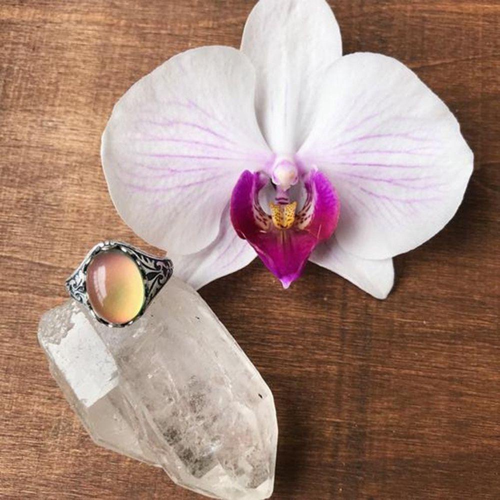ROSE Creative Gift Color Change Rings Party Luminous Mood Ring New Fashion Gift For Women Girl Jewelry Size 5-11 Temperature Control