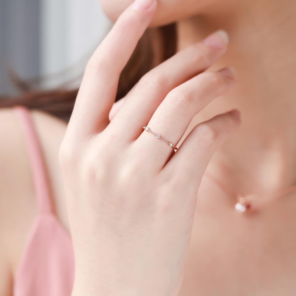 Nhẫn nữ mạ vàng 18k đính đá zircon phong cách hàn quốc tự điều chỉnh