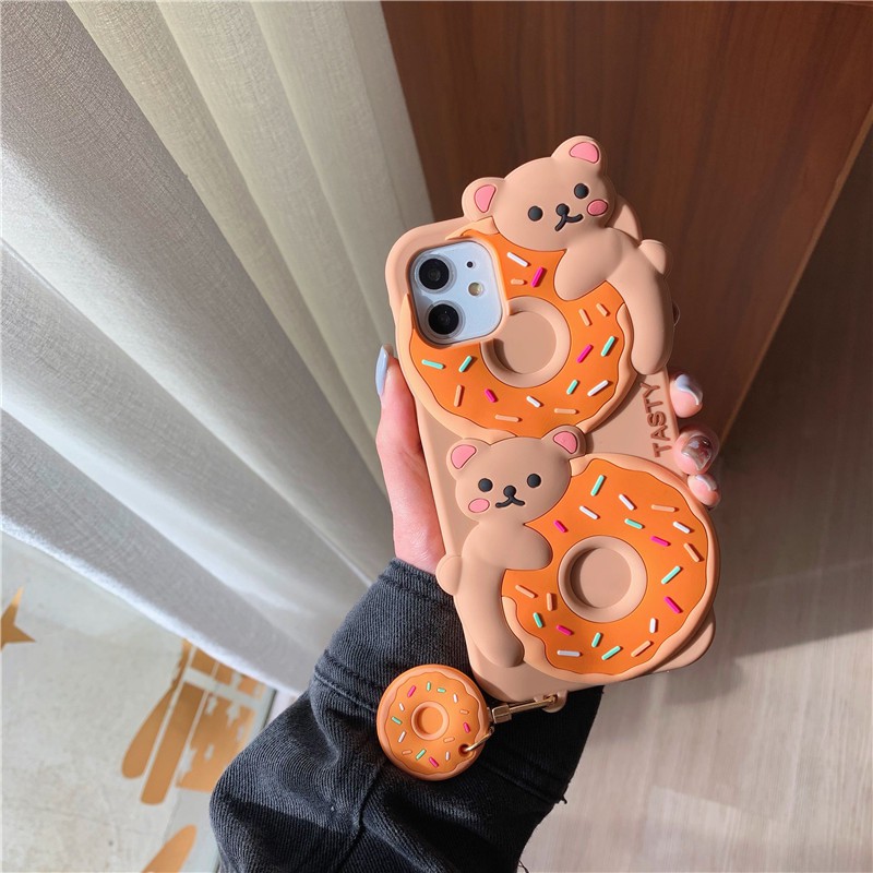 Silicone phone case for iphone 11 11 Pro Max 6s Plus 7 8 Plus XR X XS Max 12 12 Pro Max Mini LX donut soft iphone case