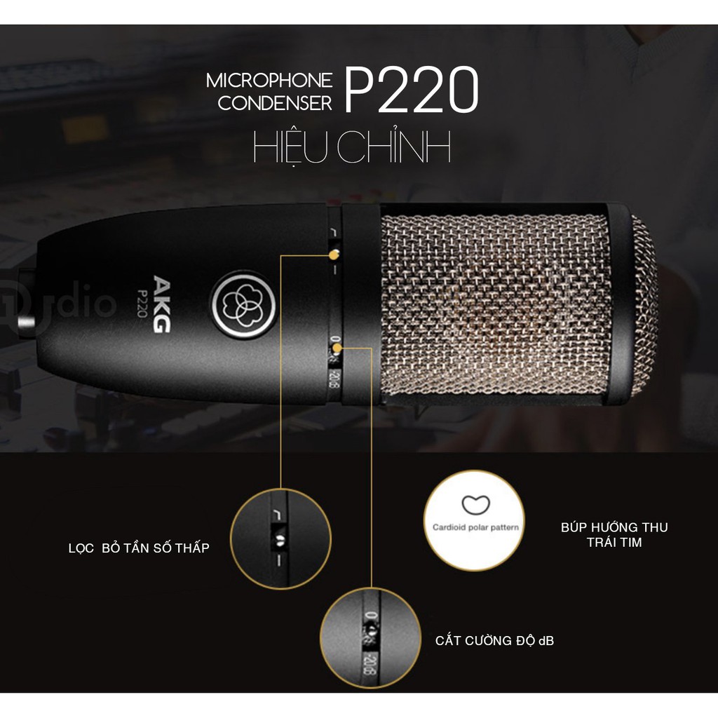COMBO livestream Icon Upod Pro Micro thu âm AKG P220- BẢO HÀNH 1 đổi 1 trong 12 tháng