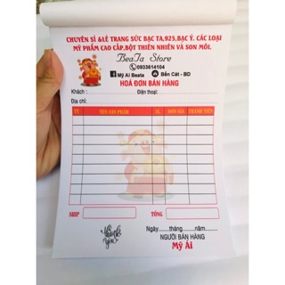 Hoá đơn, phiếu ship/ giao in số lượng từ 2 cuốn
