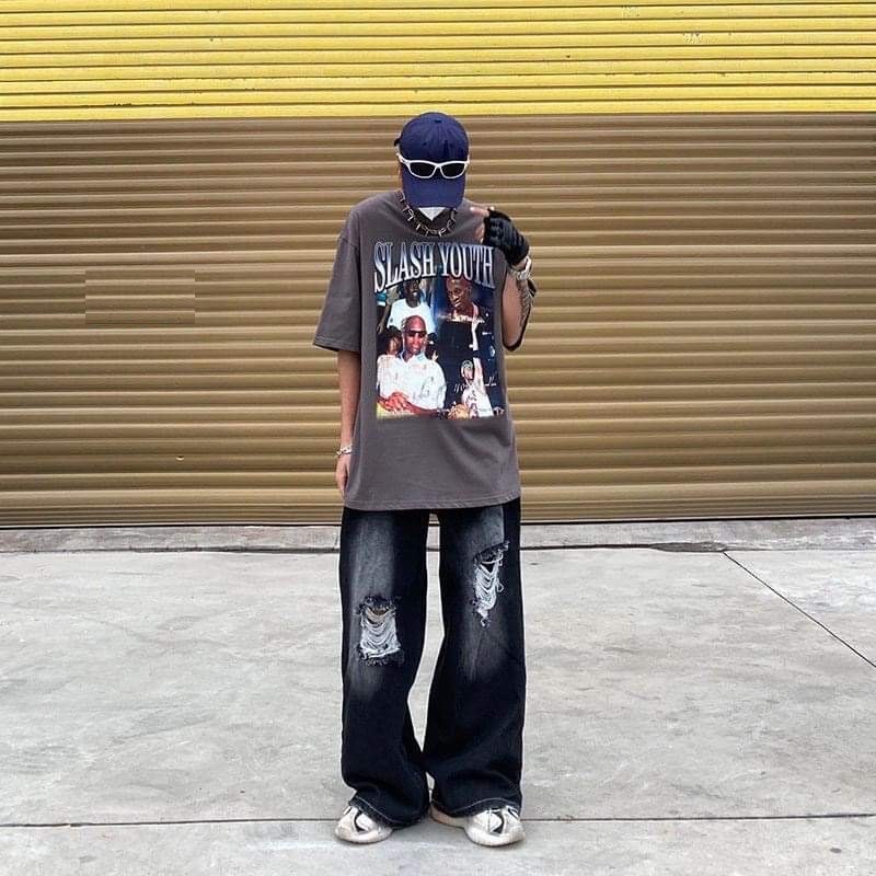 Áo Phông Slash PEONYB Unisex [FREESHIP]  Thun dáng ngắn tay lỡ form rộng in hình bóng rổ vintage cá tính Ulzzang