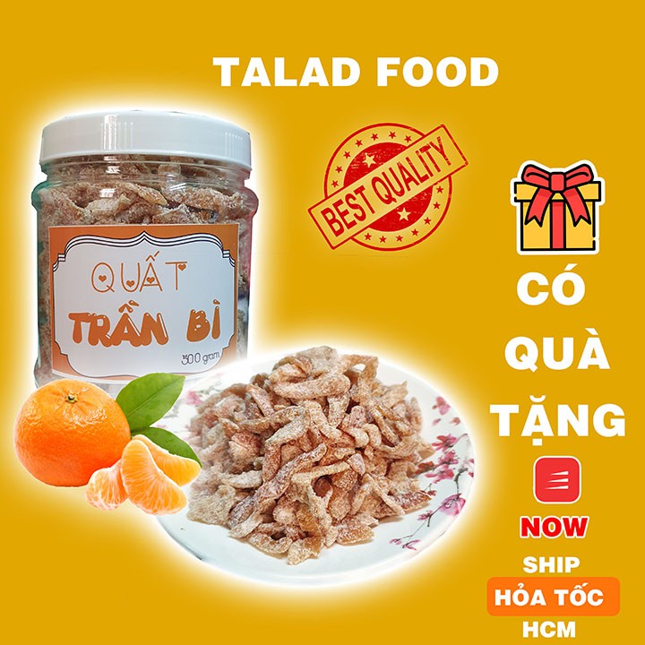 Quất trần bì 500g TALAD FOOD, làm từ vỏ cam quýt tốt cho sức khỏe, ăn vặt Sài Gòn, vừa ngon vừa rẻ