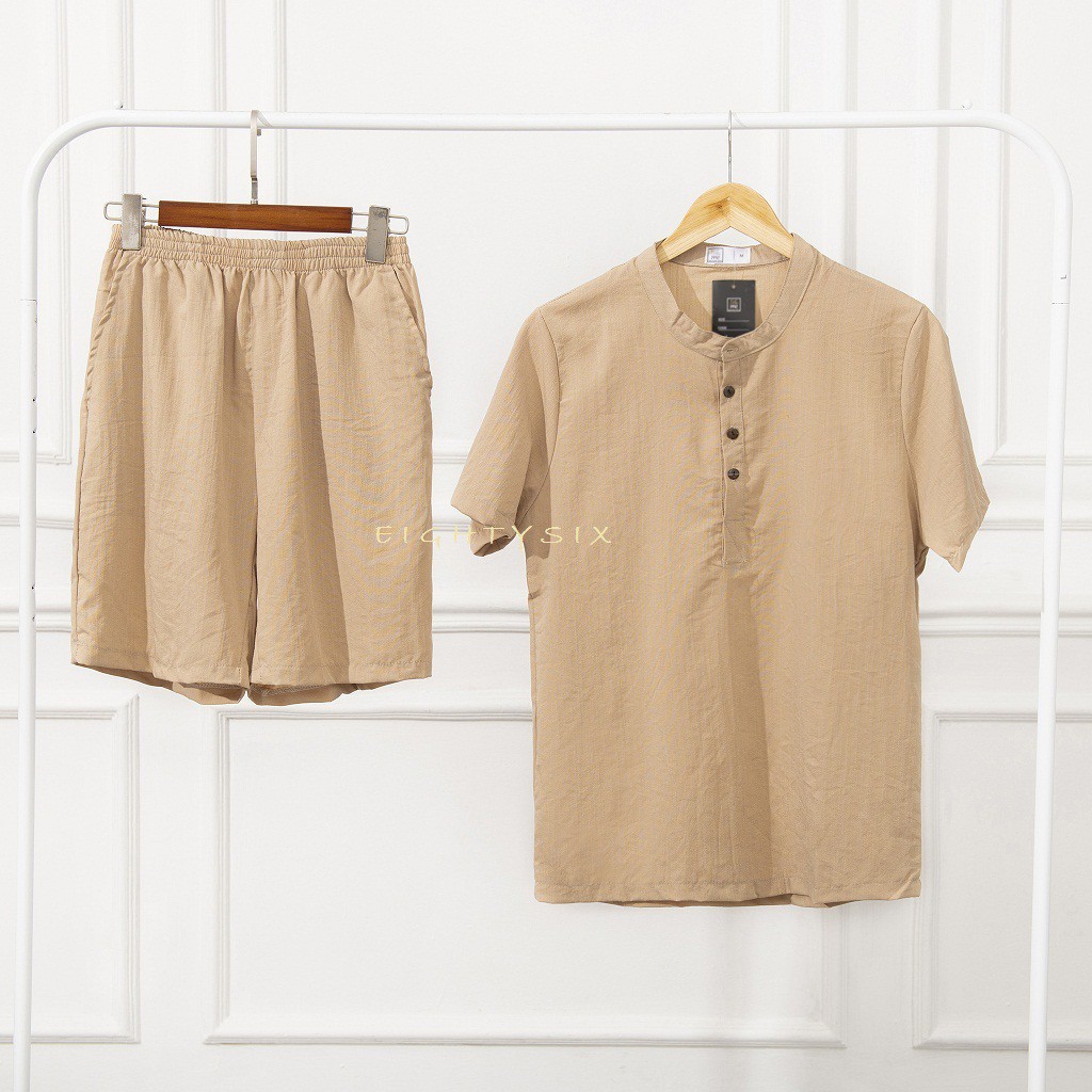 FREESHIP Bộ Đồ nam [ Áo Đũi ]  cộc tay cổ tàu, chất đũi Thái, mặc lên thoáng mát, lịch lãm BD4 | BigBuy360 - bigbuy360.vn