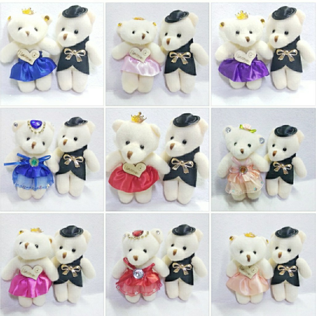 Gấu cặp 10 cm hình CD CR xinh trang trí bàn tiệc Gallery
