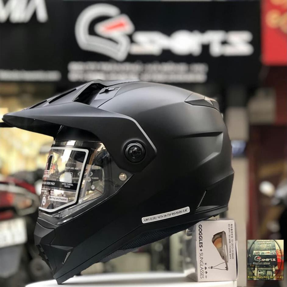 Mũ bảo hiểm FullFace Dual Sport HJC DS-X1 Solid Black Adventure - Mũ cào cào, chuyên Motor địa hình,phượt