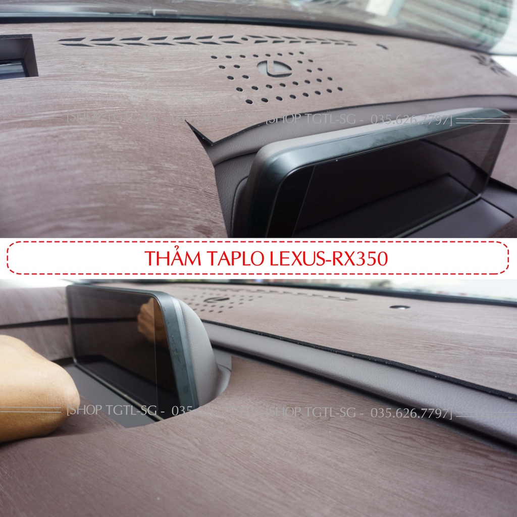 [Lexus RX350-2021] Thảm Taplo oto loại da vân gỗ,da cacbon,da nỉ đen và nhung lông cừu dày 3 lớp
