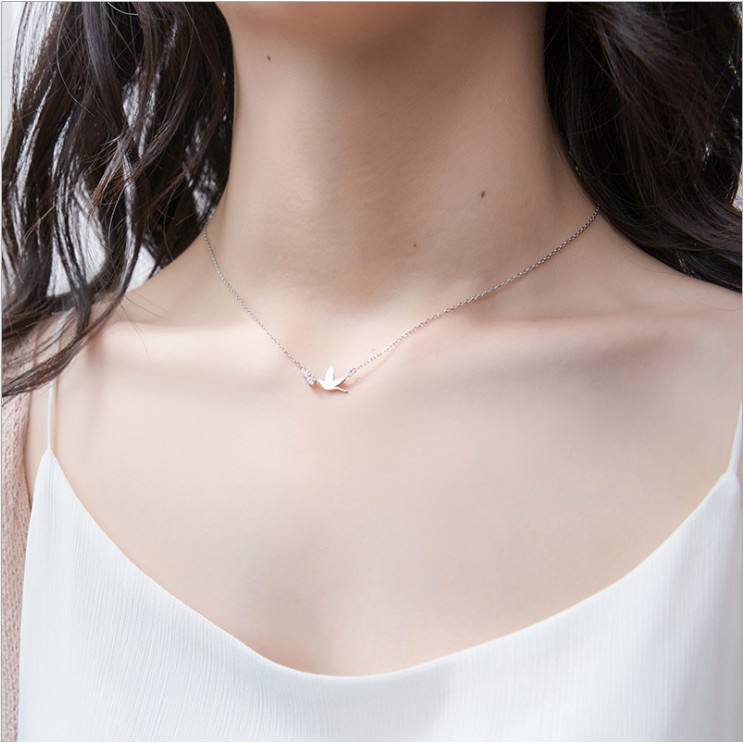 Dây Chuyền Bạc Nữ HÌnh Hạc Hy Vọng Hàng Thiết Kế - Bảo Ngọc Jewelry DB-1588