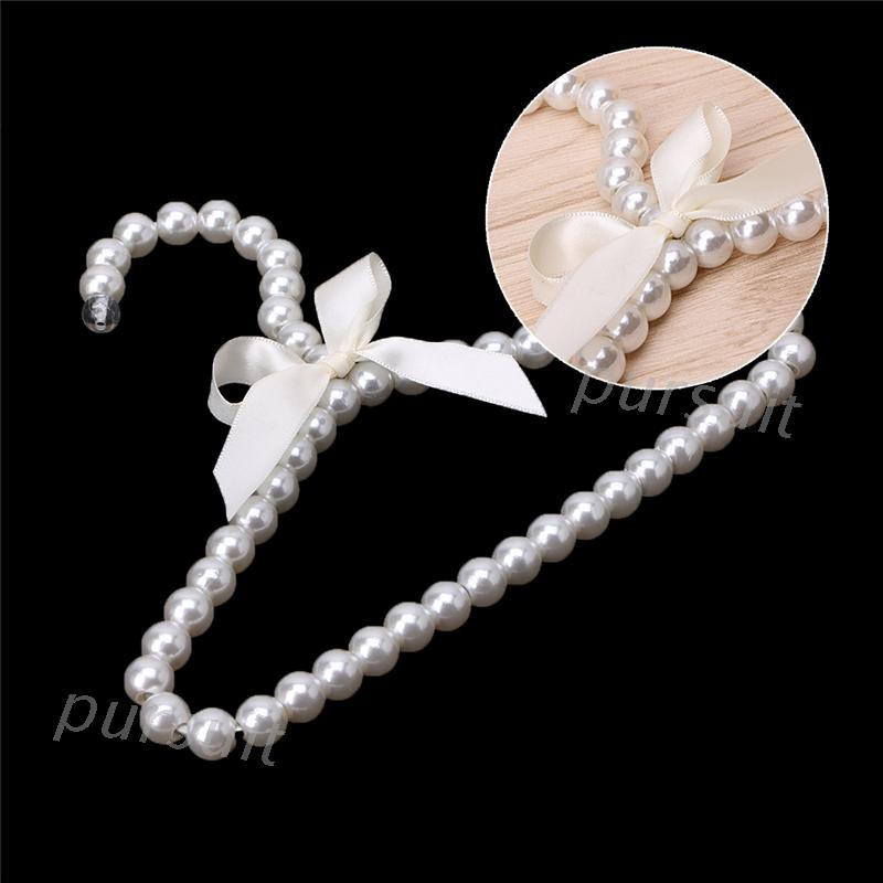 Móc treo quần áo trẻ em đính ngọc trai trang trí nơ kiểu dáng thời trang