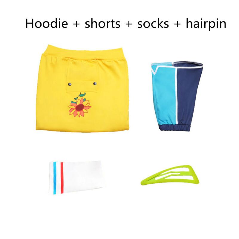 Women's Hooded Sweatshirt Yellow Cute Japanese Anime Clothes Set