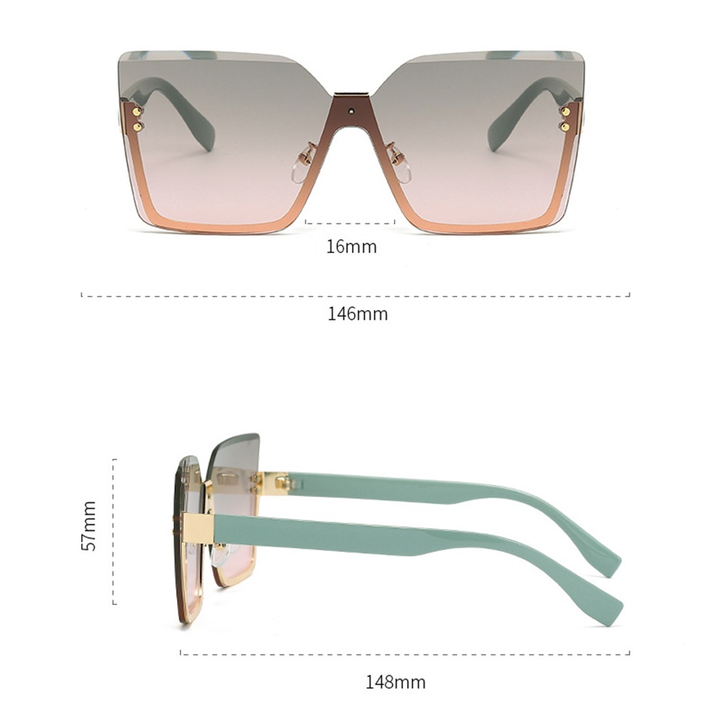 Kính Mát Gọng Vuông Không Viền Màu Gradient Thời Trang Cho Nữ