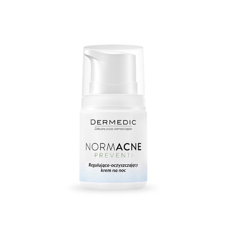 Kem dưỡng ban đêm kiểm soát dầu nhờn mụn NORMACNE Regulating-Cleansing Night Cream - Dermedic. Kem dưỡng ẩm cho da dầu