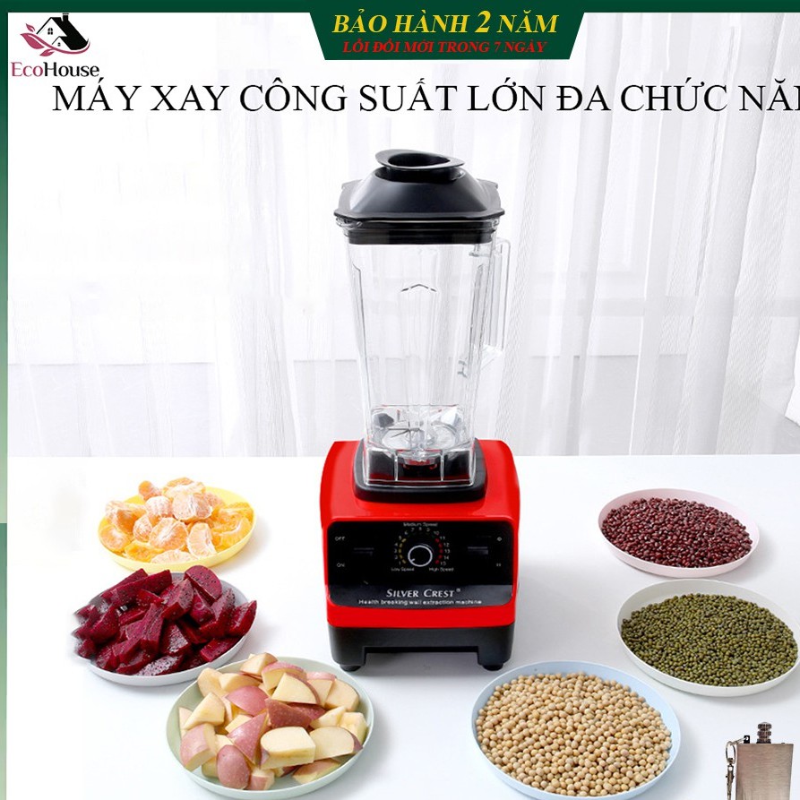 Máy xay sinh tố công nghiệp xay thịt cá, rau củ, xay đá... công suất 3000w, xay mọi thứ trong vài giây, bảo hành 2 năm