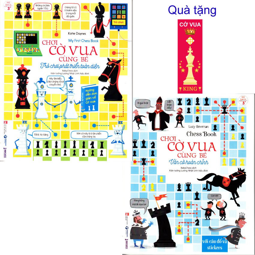 Sách - Combo 2 cuốn dạy học CHƠI CỜ VUA CÙNG BÉ, giúp phát triển tư duy, trí thông minh cho trẻ em (tặng 2 bookmark)