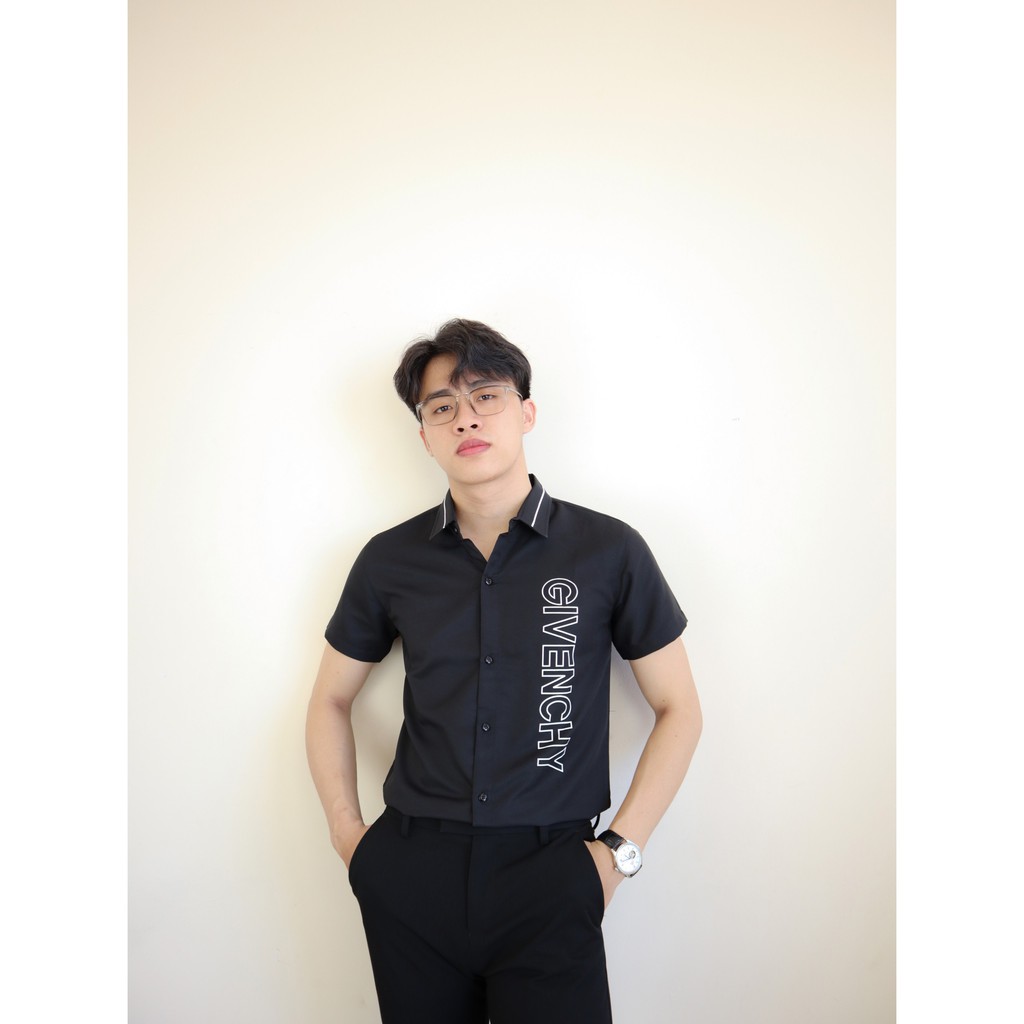 Áo sơ mi nam tay ngắn kiểu dáng Hàn Quốc hợp thời trang nam tính dễ phối đồ | BigBuy360 - bigbuy360.vn