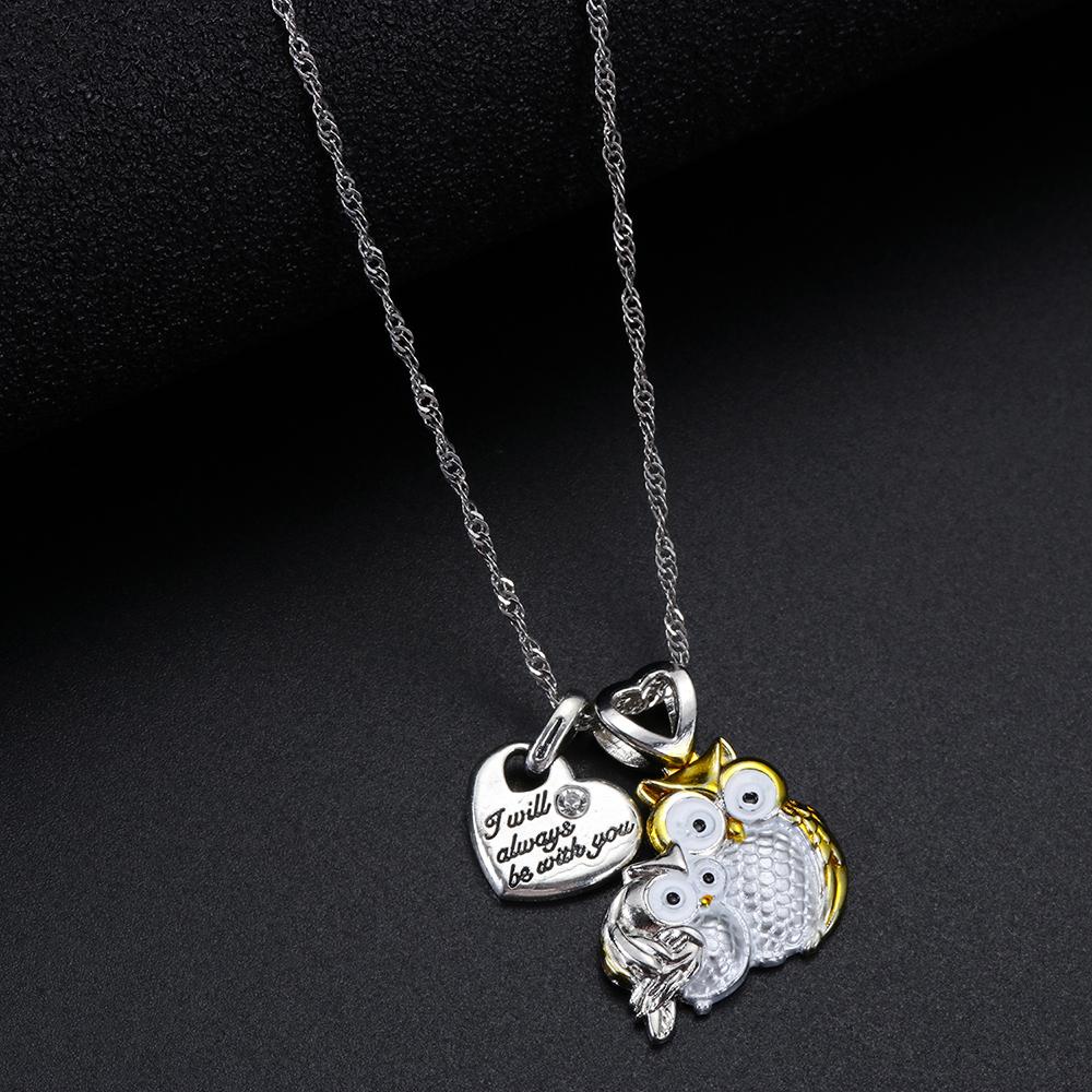 Vòng cổ Kim Loại Mặt Cú Dễ Thương Khắc Chữ I Will Always Be with You Owl