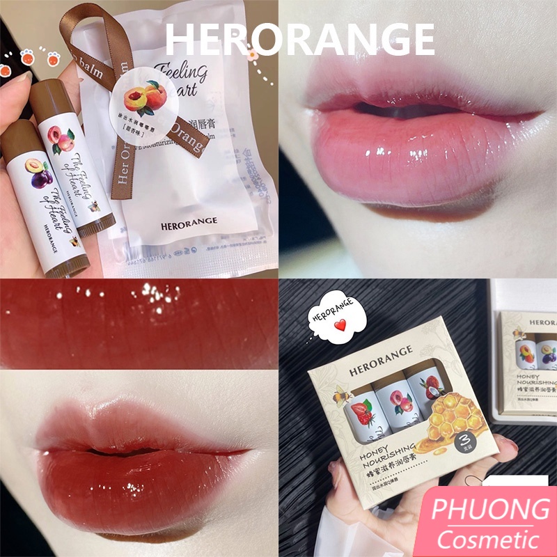 Son dưỡng môi có màu HERORANGE trái cây có màu túi nơ