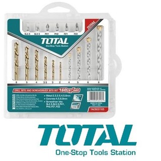 Bộ mũi khoan đa năng và bắt vít 16 chi tiết Total TACSD3165