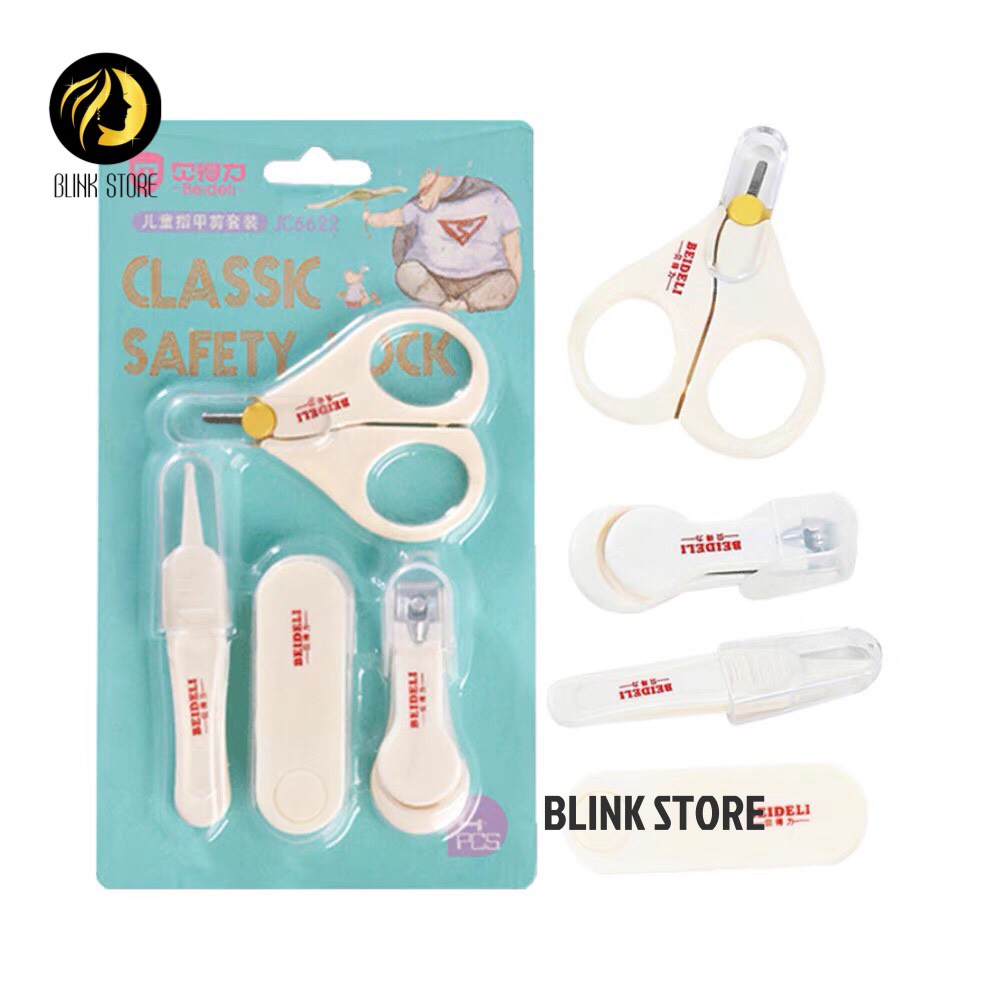 [SET 4 MÓN] Dụng cụ cắt bấm móng tay cho bé an toàn, tiện lợi, đầy đủ, chất liệu nhựa ABS an toàn và thép không gỉ