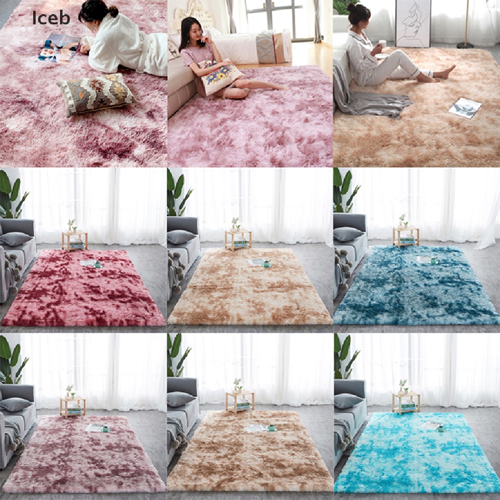 Thảm lông lót sàn in họa tiết nhuộm màu độc đáo trang trí nhà cửa