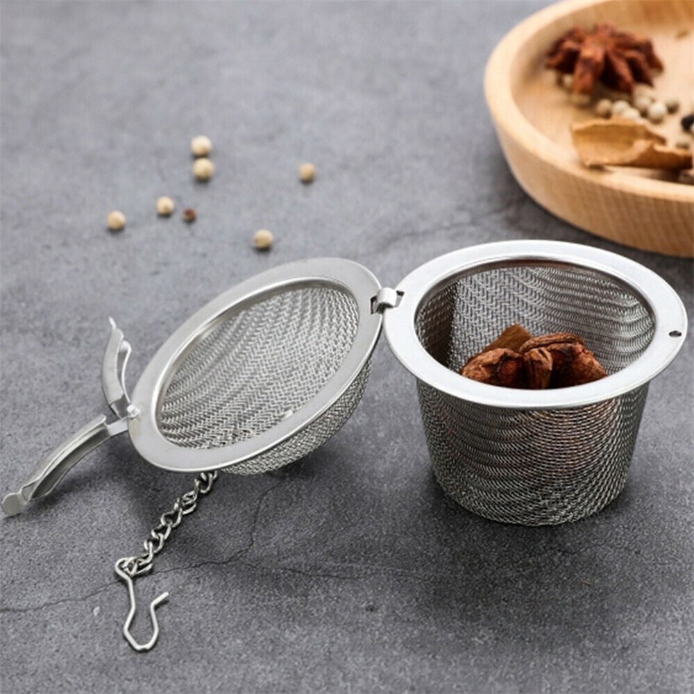 JANE 5 Sizes Herbal Locking Steeper Spice Stainless Steel Tea Ball Strainer Mesh