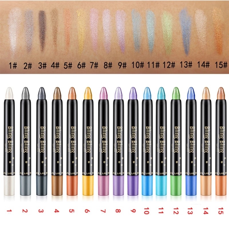Phấn Mắt Dạng Bút Ánh Ngọc Trai Lấp Lánh Lâu Trôi Không Thấm Nước 15 Màu Tùy Chọn