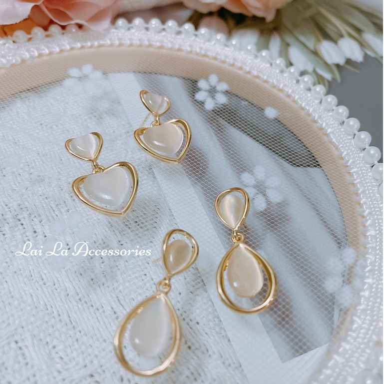 Bông tai bạc 925 giọt nước sang trọng, khuyên tai nữ thời trang Lại La