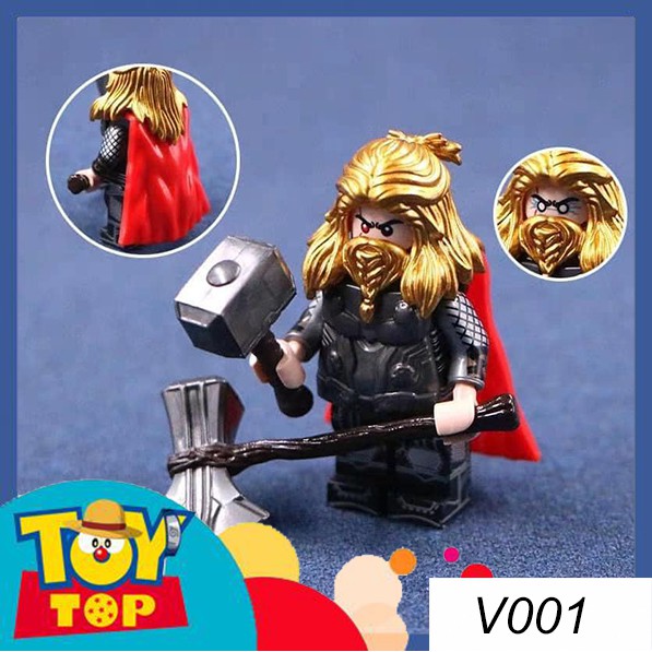 [Một con] Đồ chơi Minifigures lắp ráp Thor V001 , Ronin ( Hawkeye ) V002 , Thanos V005 Marvel siêu anh hùng
