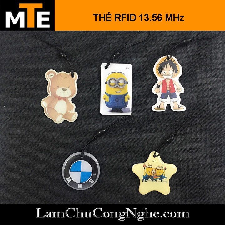 Thẻ RFID 13.56Mhz - Móc khóa hình ngộ nghĩnh Sao Chép Được thẻ từ ra vào, thẻ thang máy có tần số 13.56mhz