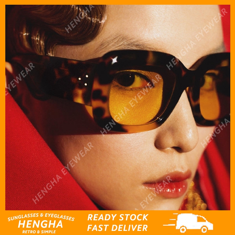 Kính Mát Gọng Vuông Chống Tia UV400 Phong Cách Hàn Quốc Cho Nữ