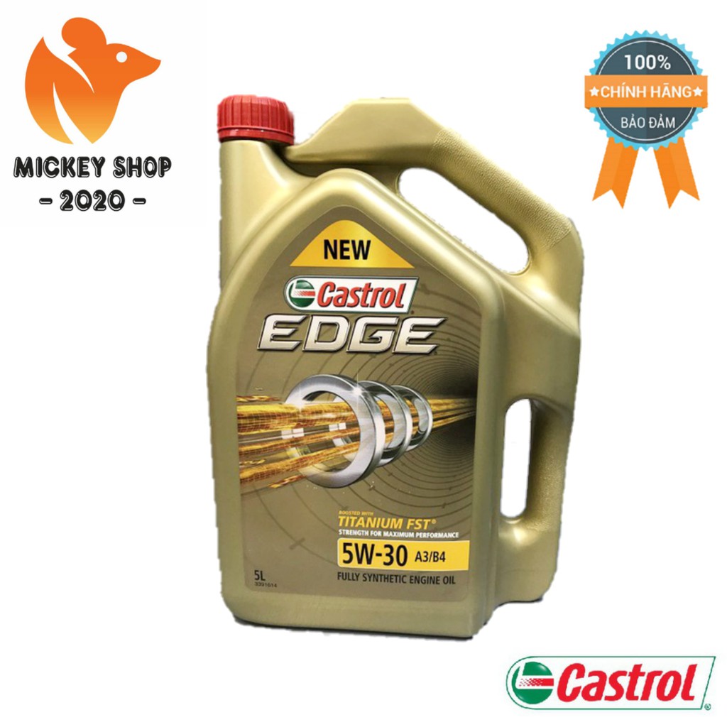Dầu Nhớt Tổng Hợp Toàn Phần Cao Cấp CASTROL EDGE TITANIUM FST 5W30 A3/B4 5L