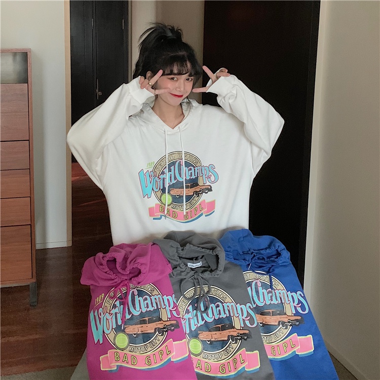 ZHELIHANGFEI Áo Hoodie Tay Dài Kiểu Dáng Đơn Giản Dễ Phối Đồ