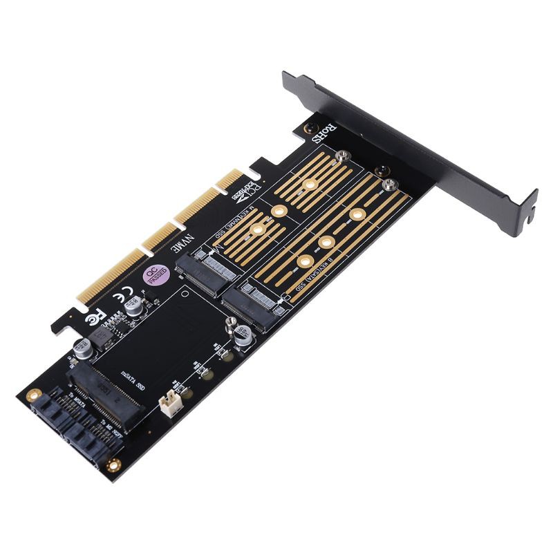 Wili Pci-e 3.0 X16 To M.2 Ssd Pcie To M2 Sata Port Nvme M2 Ssd Ahci 3 Trong 1 Thẻ