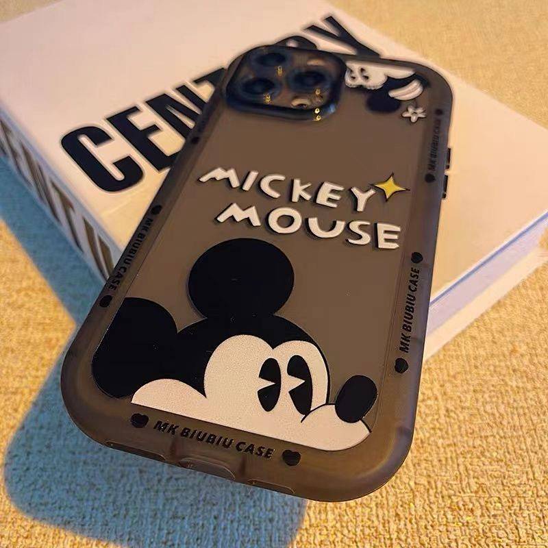 Cute Cartoon Mickey Apple 11 Phone Case Iphone13 Transparent 12Promax Lens All-Inclusive 7/8P Soft Case pzEE