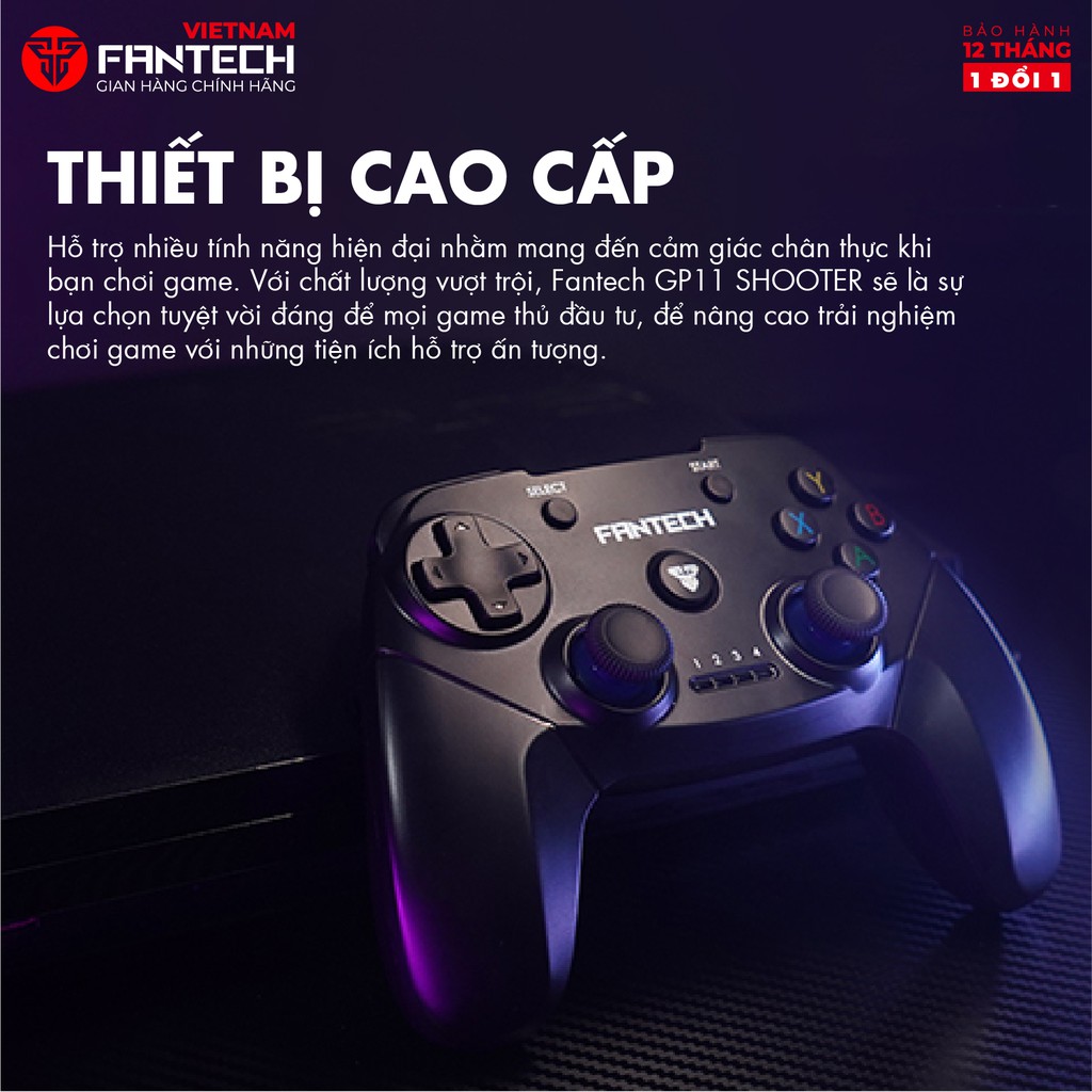 Tay Cầm Chơi Game Không Dây Fantech WGP12 REVOLVER Dùng Được Cho PC, Console, Smart TV... 4 Chế Độ - Hàng Chính Hãng | WebRaoVat - webraovat.net.vn