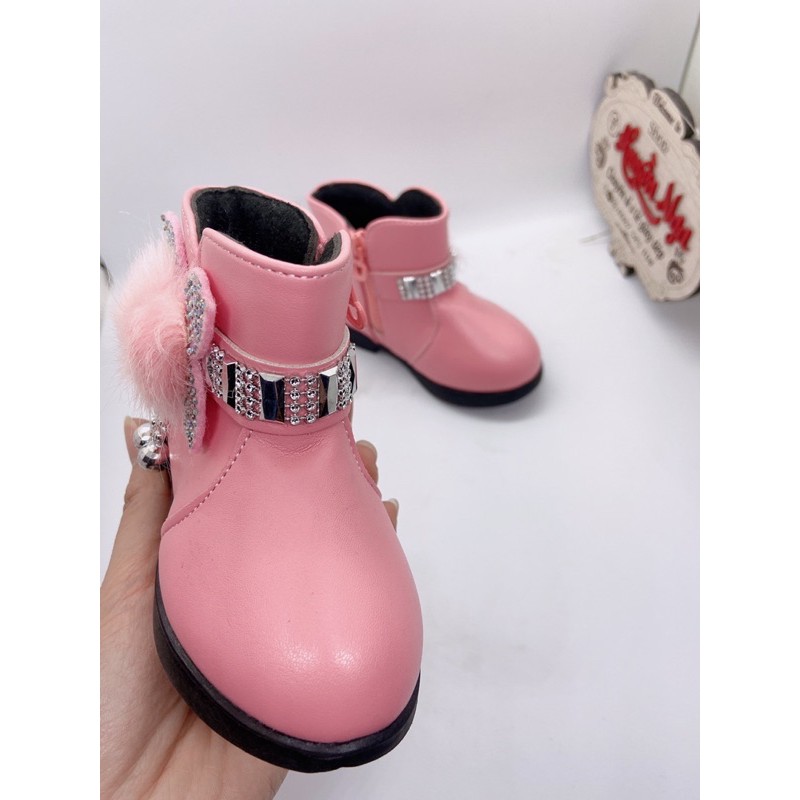 giày cho bé gái. boot cao cổ màu hồng size 21-25