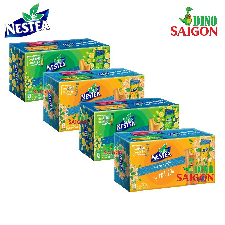 Combo 4 Hộp Trà Kem Tuyết Nestea gồm 2 vị Trà Sữa và 2 vị Trà Chanh