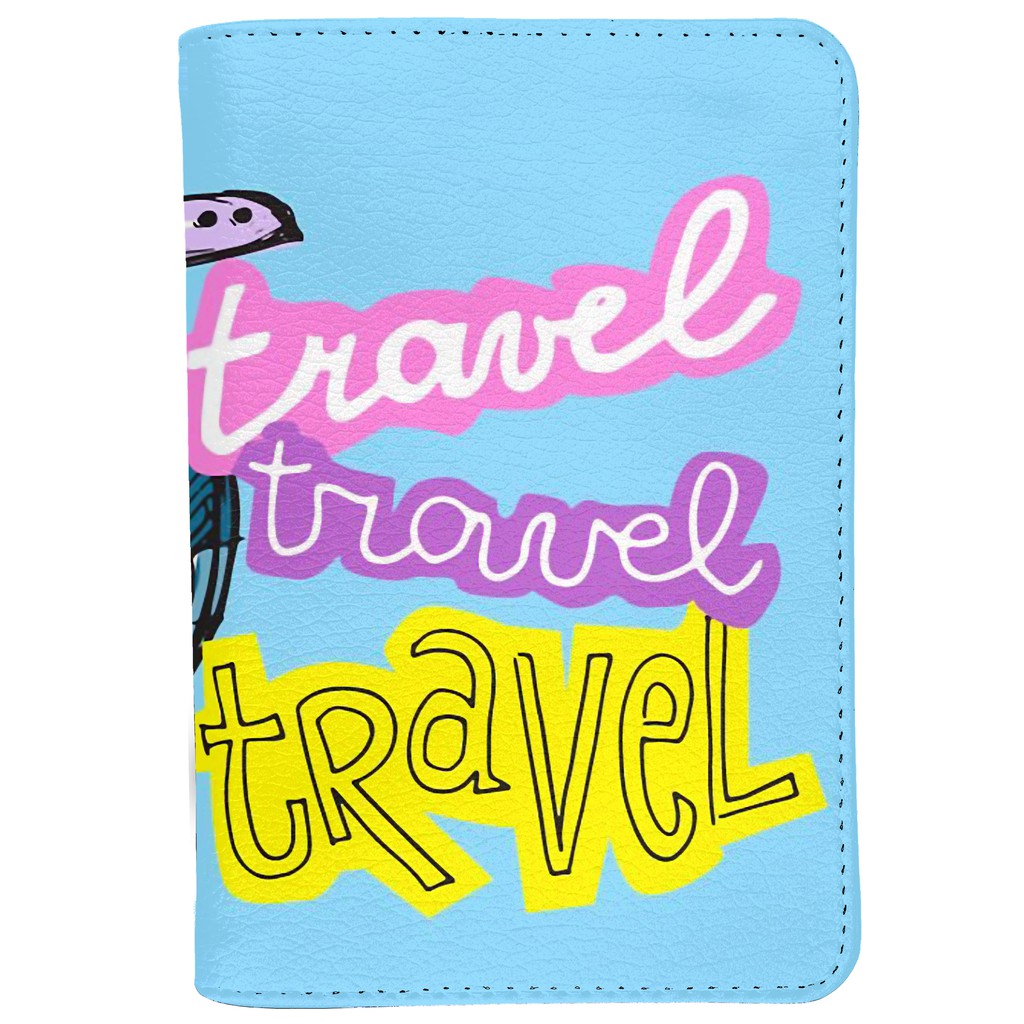 Bao Da Hộ Chiếu Du Lịch TRAVEL MORE - Ví Đựng Passport Cover Hoạ Tiết Sắc Màu - Thiết Kế Basic - Dễ Thương - LT071