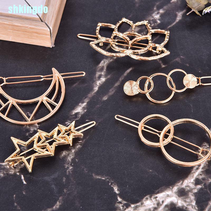 Kẹp Tóc Bằng Kim Loại Thiết Kế Đục Lỗ Thời Trang Cho Nữ