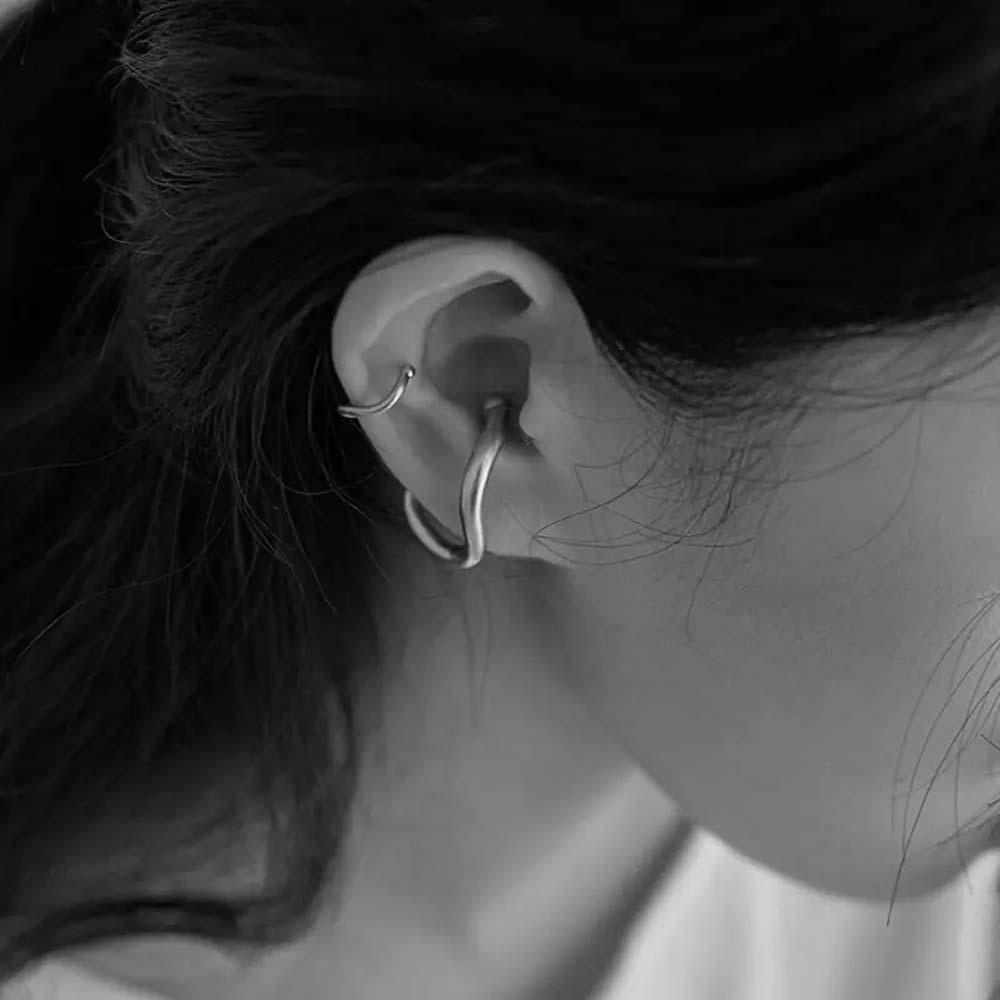CLEOES Khuyên Tai Kim Loại Kiểu Dáng Hình Học Đơn Giản Thanh Lịch Dành Cho Nữ