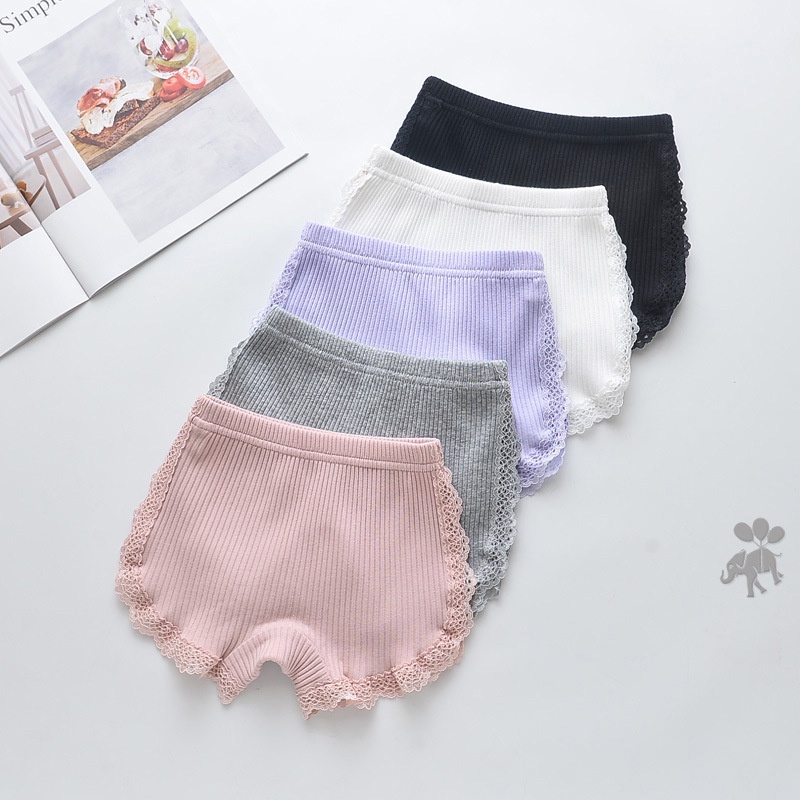 Quần Mặc Trong Váy Chất Liệu Cotton Phối Ren Xinh Xắn Cho Bé Gái