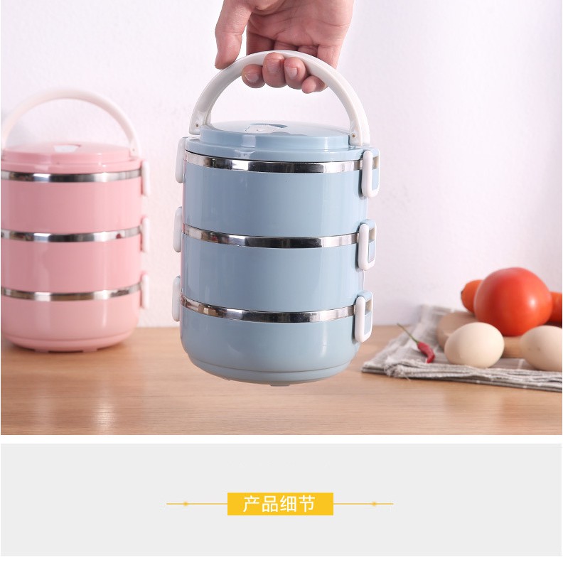 Cặp lồng cơm giữ nhiệt 3 tầng cao cấp, tiện dụng, Đồ dùng giúp bảo quản thức ăn an toàn